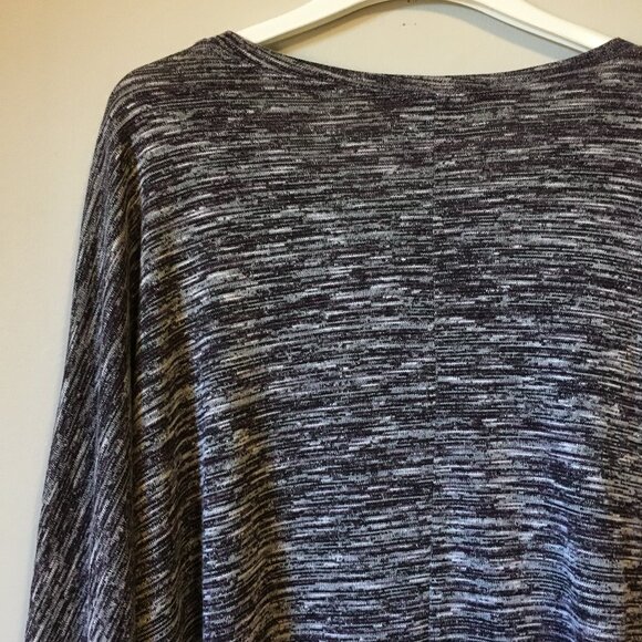 Lava Purple Marled Knit Rayon Blend Dolman Sleeve Wrap Hem Pullover - Picture 7 of 15